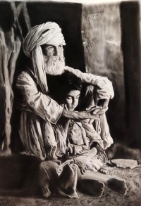 Khalid Sheikhein, 18 x 24 Inch, Charcoal on Paper, Figurative Painting, AC-KDSH-001